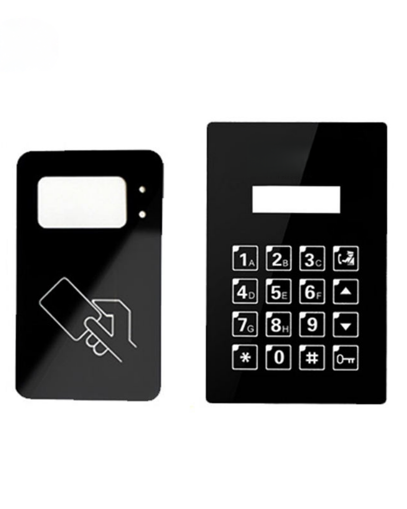 Smart home touch panel with custom silk screen printed interface markings